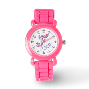 Monogram letter F personalised girls name watch