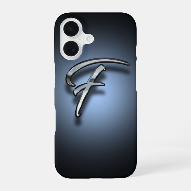 Monogram Letter F Spotlight Background iPhone 16 Case (Back)