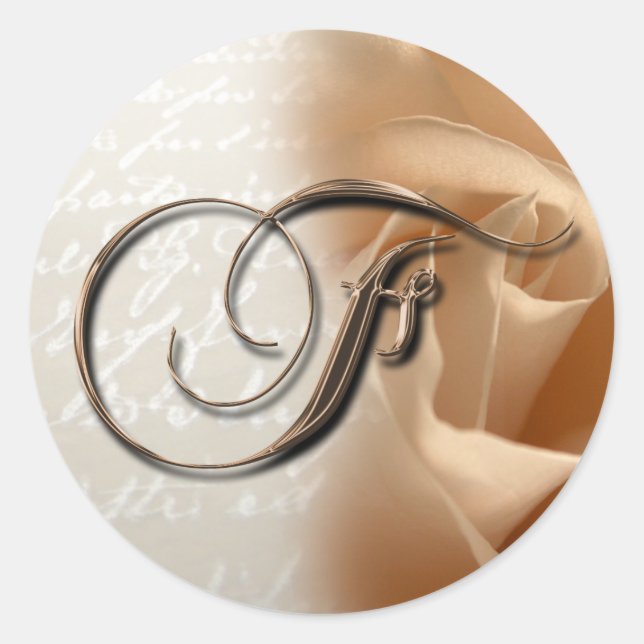 Monogram Letter F  Wedding Envelope Seal (Front)