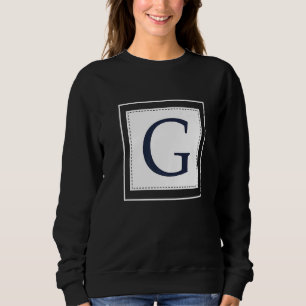 Monogram Letter G Alphabet G Initial Navy Blue Sweatshirt