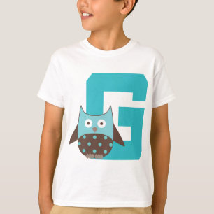 Monogram Letter G Alphabet Owl T-Shirt