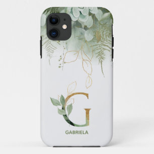 Monogram Letter G Greenery Case-Mate iPhone Case