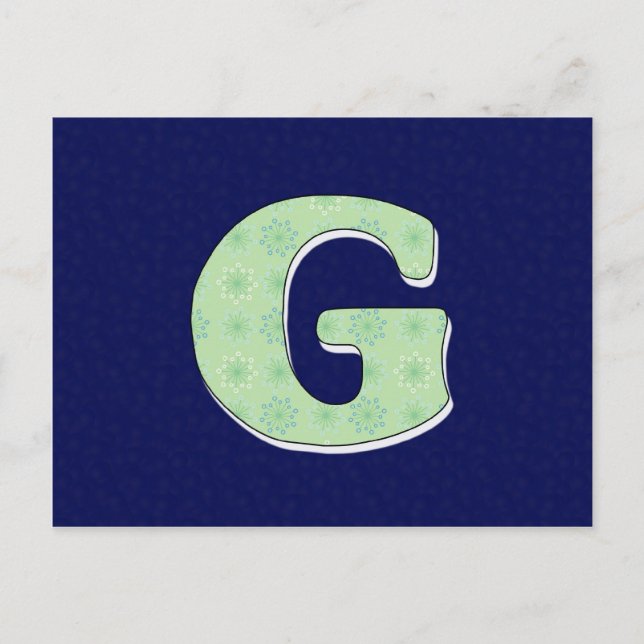 Monogram Letter G Postcard (Front)