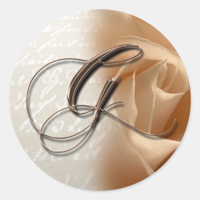 Monogram Letter G  Wedding Envelope Seal (Front)
