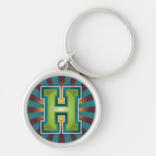 Monogram Letter 'H' Key Ring (Front)