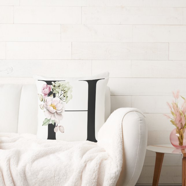 Monogram Letter H | Throw Pillow (Couch)