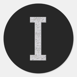 Monogram Letter I Classic Round Sticker