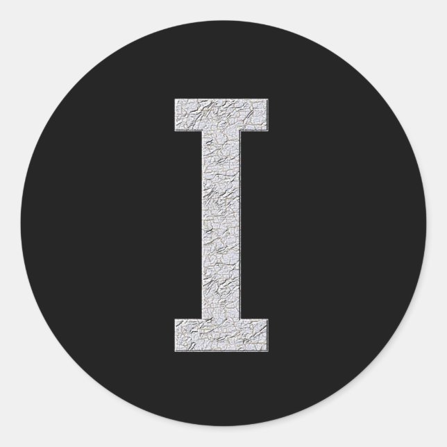 Monogram Letter I Classic Round Sticker (Front)