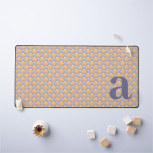 Monogram Letter Initial Heather Vintage Floral Desk Mat