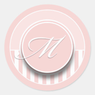 Monogram Letter Initial M Sticker Seal Label