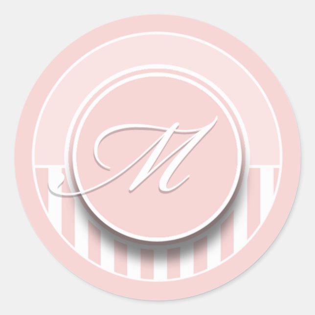 Monogram Letter Initial M Sticker Seal Label (Front)
