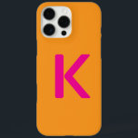 Monogram Letter Initials Orange Pink Custom Colour iPhone 16 Pro Max Case<br><div class="desc">Monogrammed initial designed with trendy orange and pink colours! You may change the colours as you wish!</div>