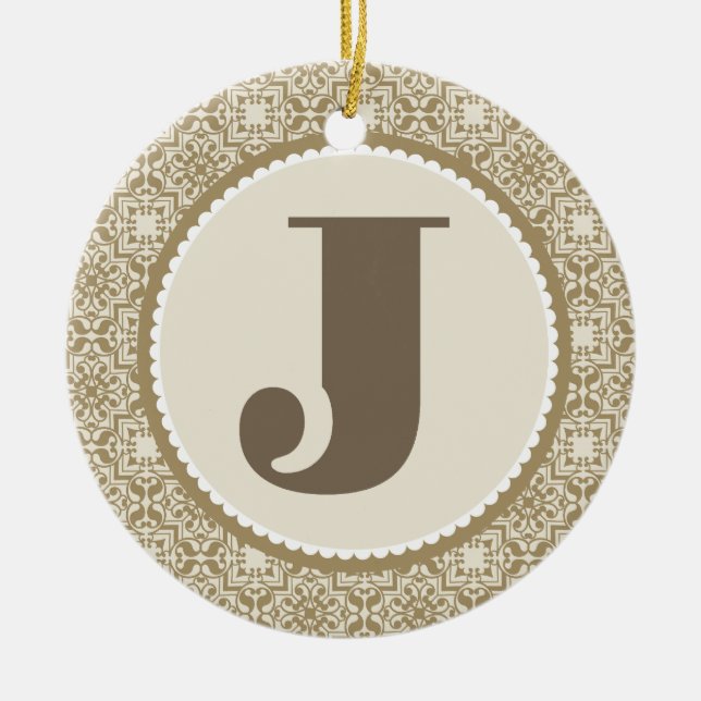 Monogram Letter J Alphabet Ornament (Front)