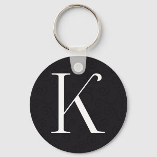 Monogram Letter K Key Ring