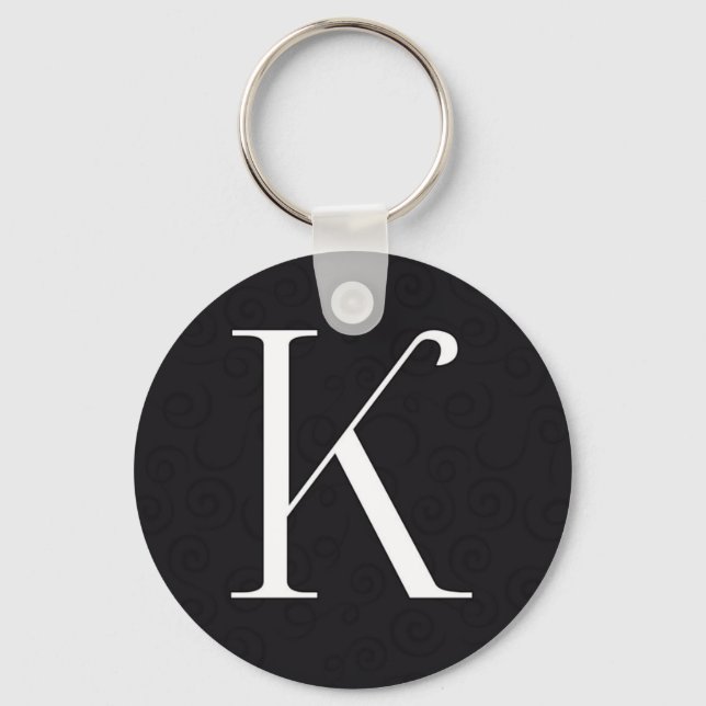 Monogram Letter K Key Ring (Front)