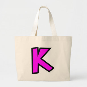 Monogram Letter K Large Tote Bag
