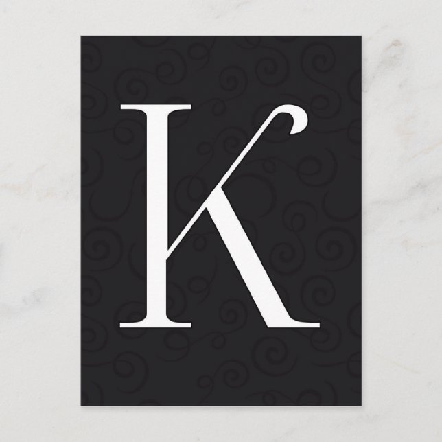 Monogram Letter K Postcard (Front)
