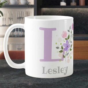 Monogram Letter L & Christian Name Coffee Mug