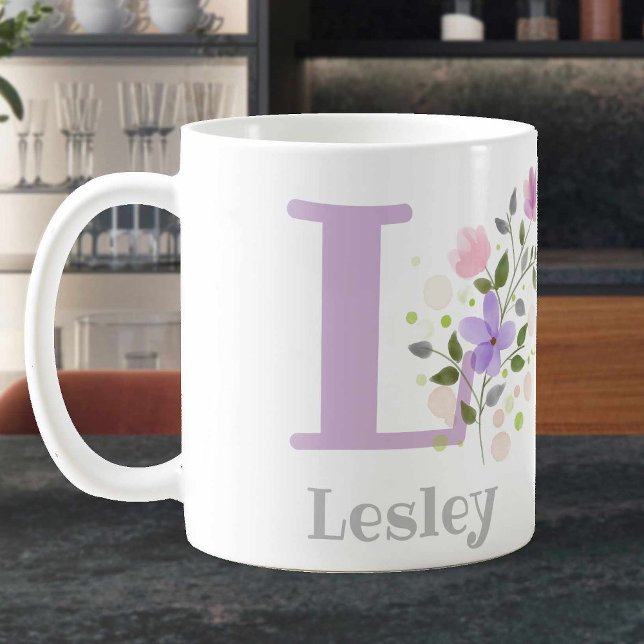 Monogram Letter L & Christian Name Coffee Mug (Creator Uploaded)