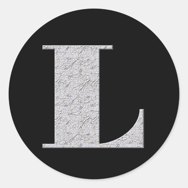 Monogram Letter L Classic Round Sticker (Front)