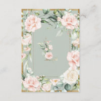 Monogram Letter L Elegant Sage Green Floral 