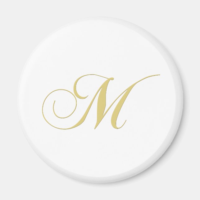 Monogram Letter M Golden Single Magnet (Front)