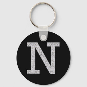 Monogram Letter N Key Ring