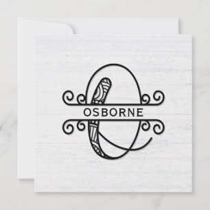 Monogram Letter O with Family Name  Card