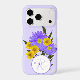 Monogram Letter Purple and Yellow Wildflowers