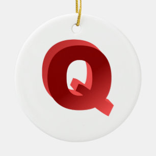 Monogram Letter Q Ceramic Tree Decoration
