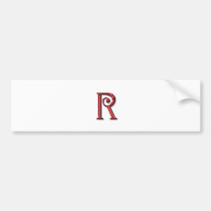 Monogram Letter R Bumper Sticker