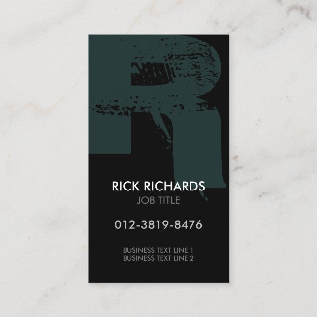 Monogram Letter R Business Card (Front)