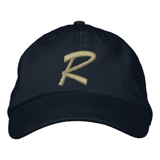 Monogram Letter R Embroidered Hat (Front)