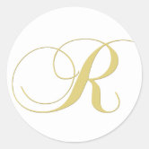 R Monogram Black and White Stickers