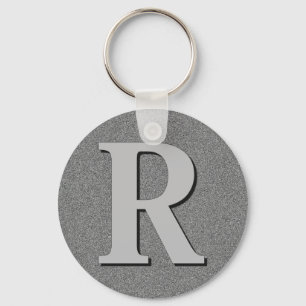 Monogram Letter R Key Ring
