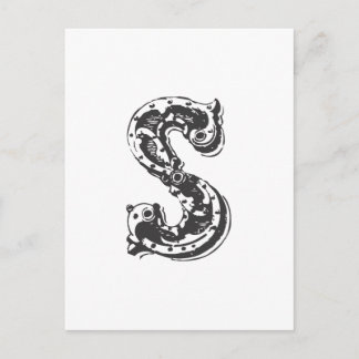 Monogram Letter S in Black Postcard