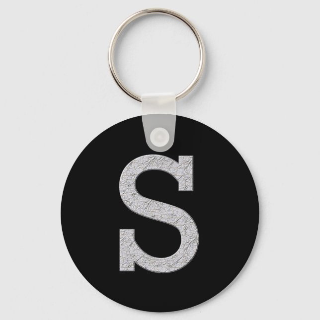 Monogram Letter S Key Ring (Front)
