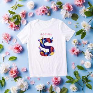 Monogram - Letter S Vibrant Artistic Birthday Gift Tri-Blend Shirt
