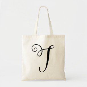 Monogram Letter "T" Budget Tote-Canvas Tote Bag