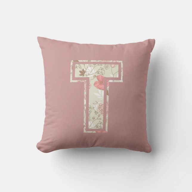 Monogram Letter T Cushion (Front)