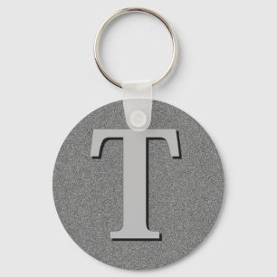 Monogram Letter T Key Ring