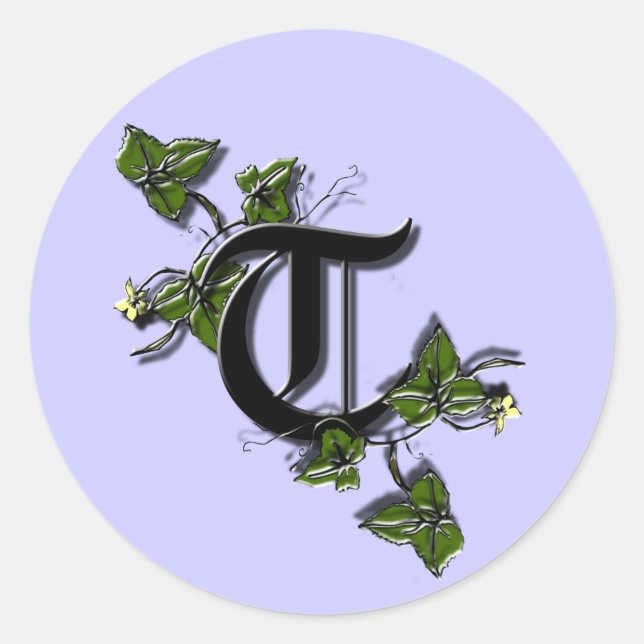 Monogram Letter T sticker (Front)