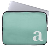Monogram Letter Teal Blue Minimalist