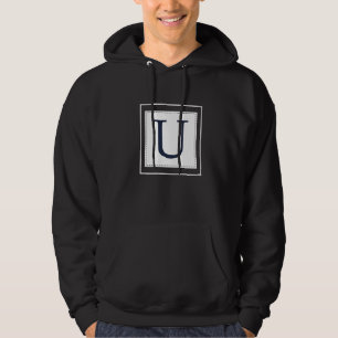Monogram Letter U Alphabet U Initial Navy Blue   Hoodie
