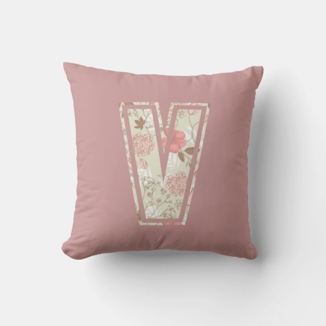 Monogram Letter V Cushion (Front)