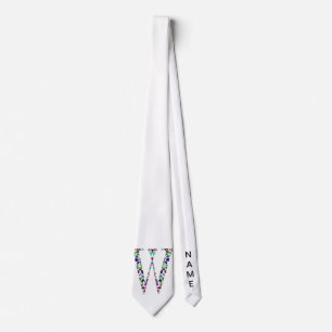 Monogram Letter W – Gemstone Initial Design Tie