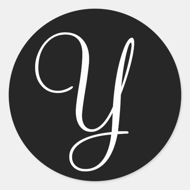 Monogram Letter Wedding Envelope Seal Black White (Front)