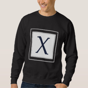 Monogram Letter X Alphabet X Initial Navy Blue Sweatshirt