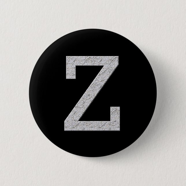 Monogram Letter Z 6 Cm Round Badge (Front)