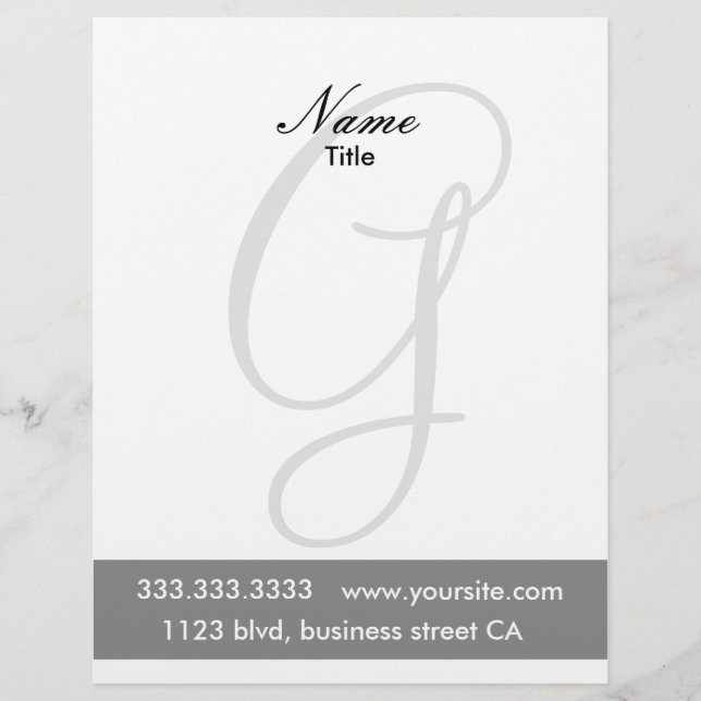 monogram letterheads letterhead design (Front)